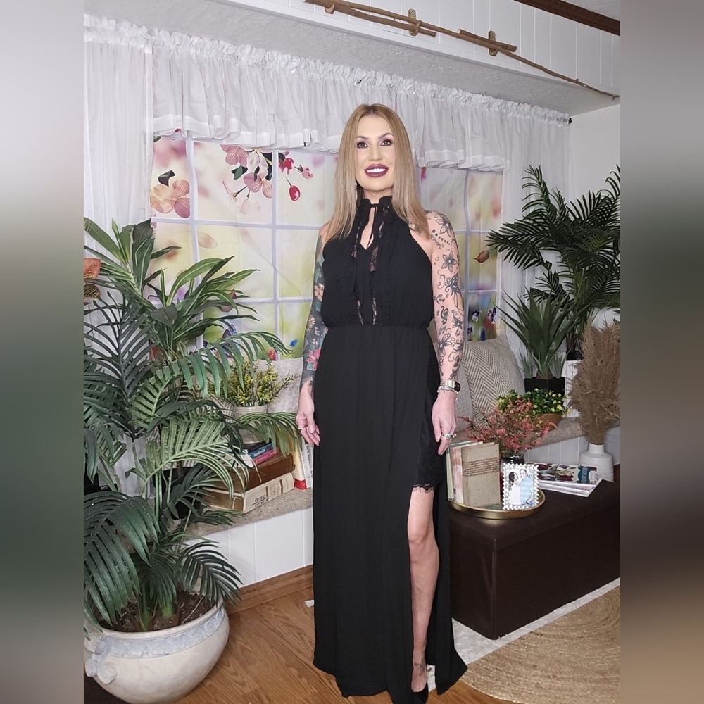 Black Halter Maxi Dress